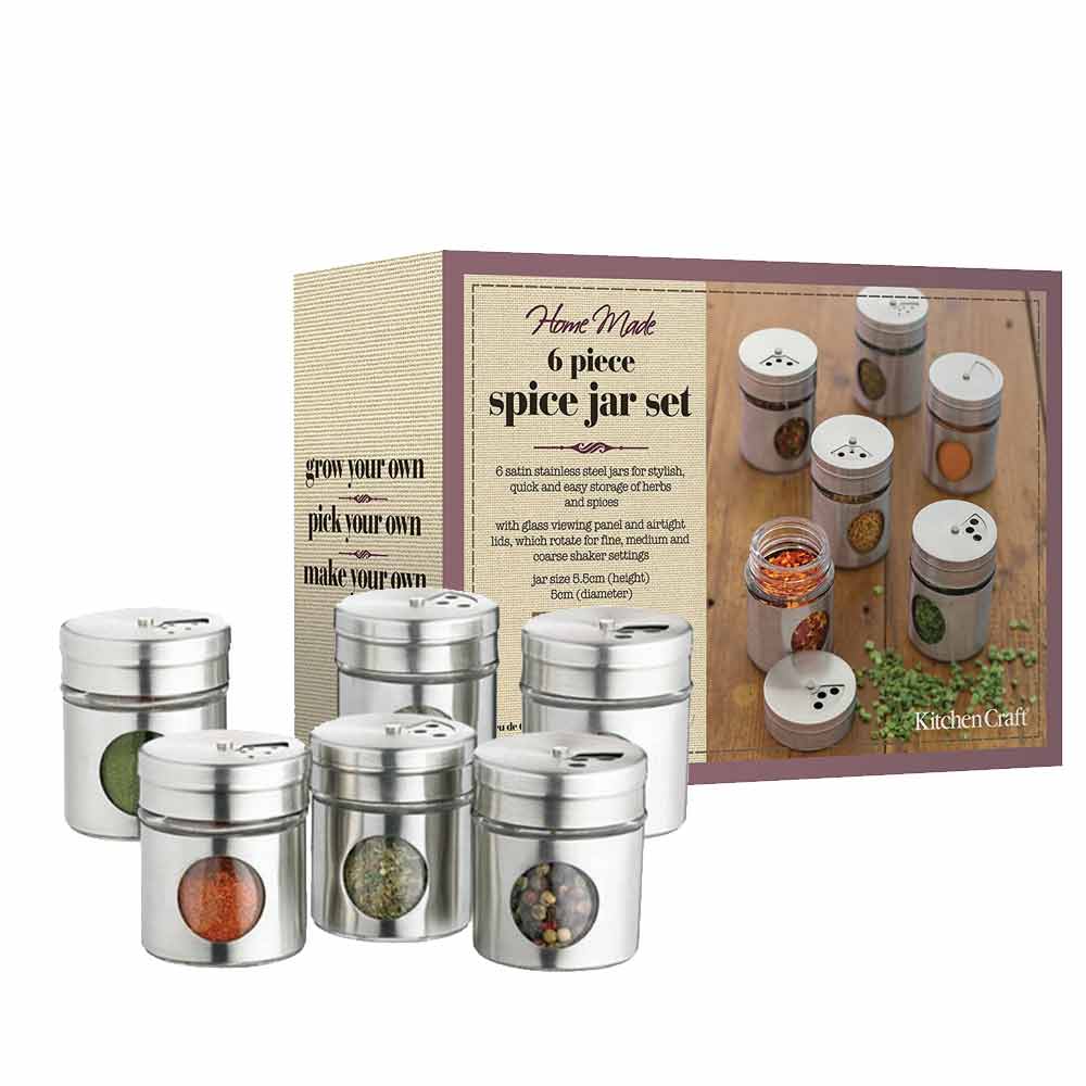 Kitchen Craft Spice Jar Set, Pack of Six, Display Boxed ...