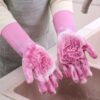 Silicone Dishwashing Gloves Multi-Purpose Rubber Scrubbing Gloves Reusable Washing Gloves